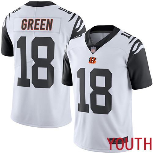 Cincinnati Bengals Limited White Youth A J  Green Jersey NFL Footballl #18 Rush Vapor Untouchable->youth nfl jersey->Youth Jersey